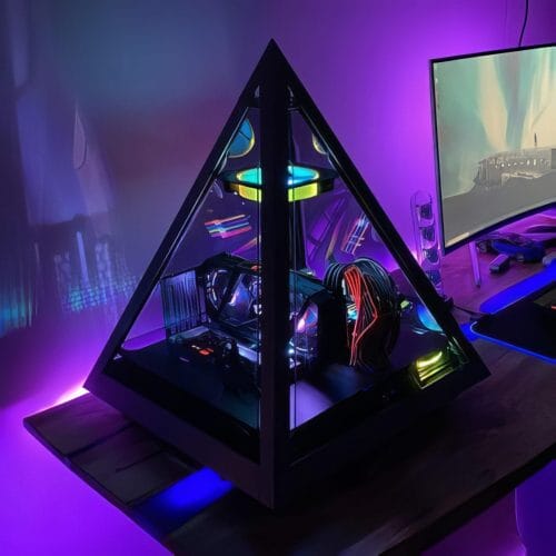 pyramid pc tower led case
