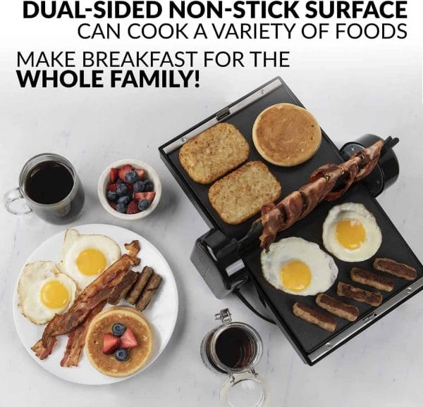 HomeCraft Nonstick Electric Bacon Press Griddle Breakfast