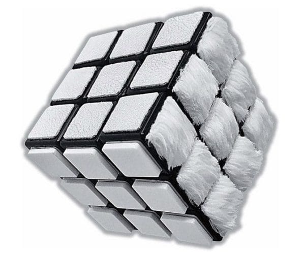 all white tactile rubiks cube