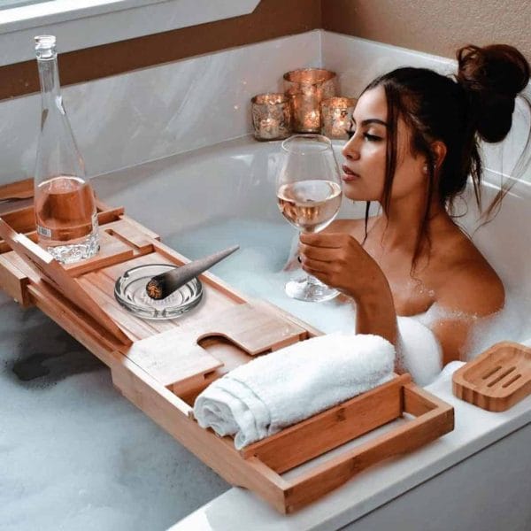 bath tub tray woman joint