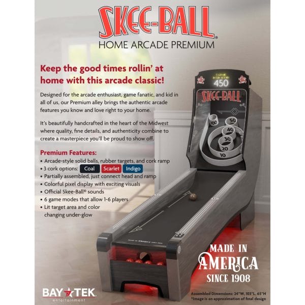 Skee Ball Home Arcade Premium Sell Sheet Details